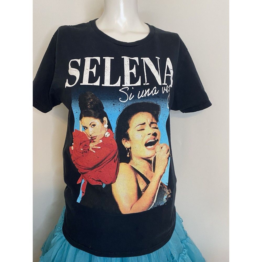 Selena Si Una Vez Black T Shirt Size Medium Tejano Music Mexico Latina 1990s EUC